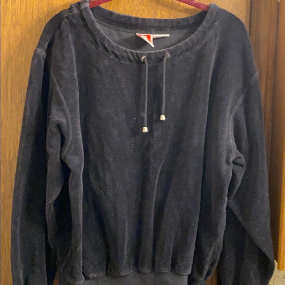 Soft black pullover with tie strings Size L EUC - Picture 6 of 6